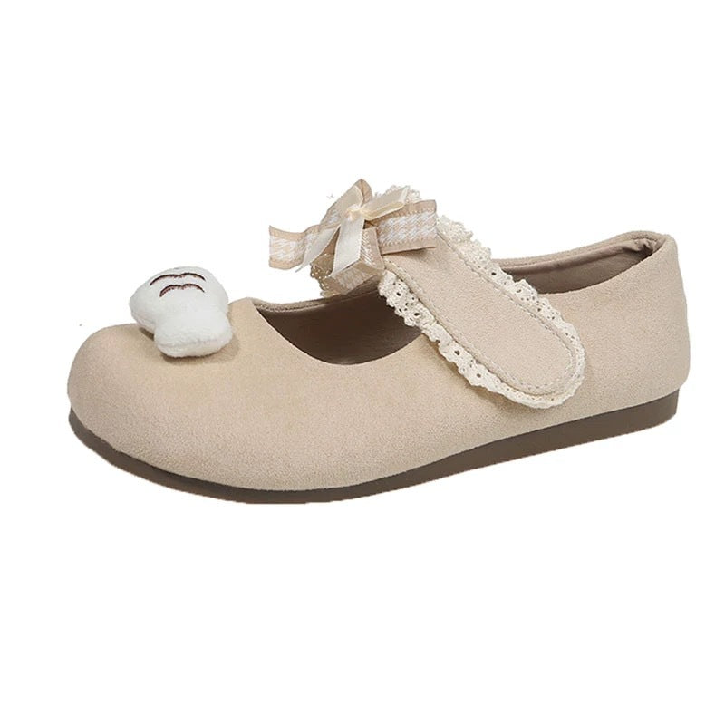 Damen Verspielte Mary-Jane-Ballerinas mit Plüsch‑Applikation und Klettverschluss Shop Nory