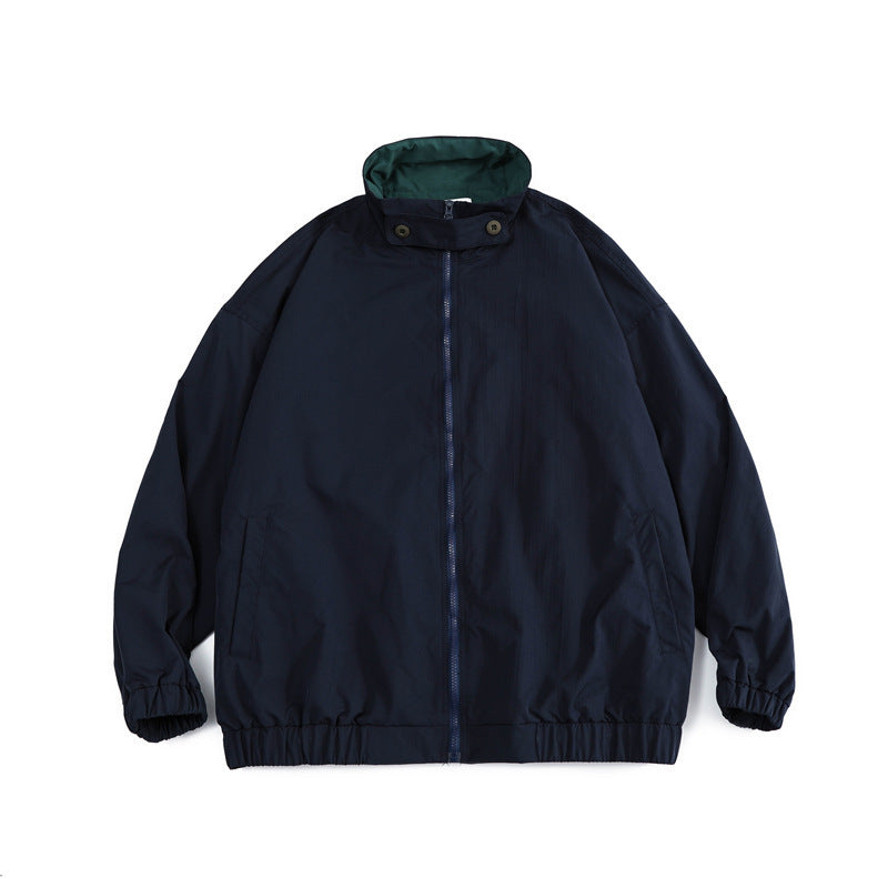 Herren Weit geschnittene leichte Windjacke mit hohem Stehkragen und elastischem Saum Shop Nory