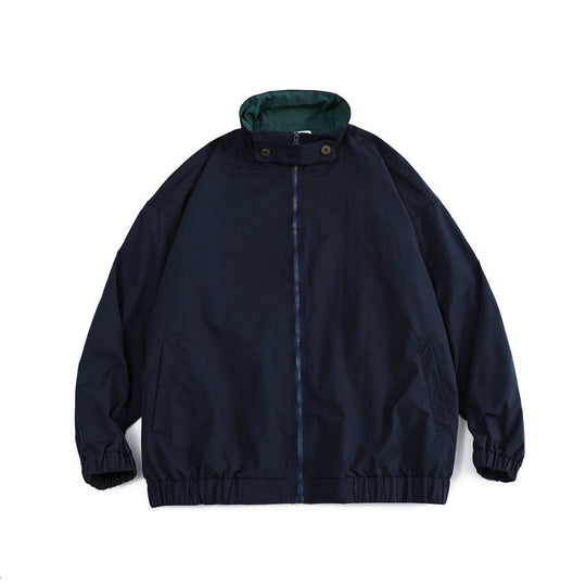 Herren Weit geschnittene leichte Windjacke mit hohem Stehkragen und elastischem Saum Shop Nory