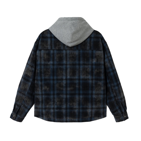 Herren karierte Layer‑Hemdjacke mit integrierter Kapuzen‑Innenjacke Shop Nory