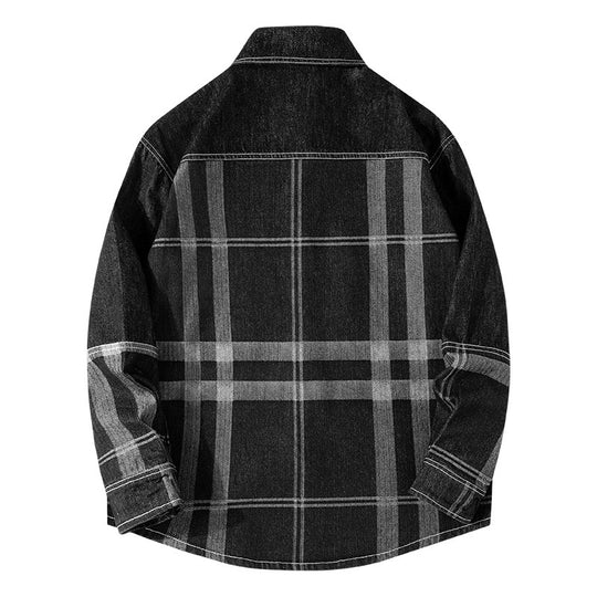Herren Gemusterte Hemdjacke im Denim-Stil Shop Nory
