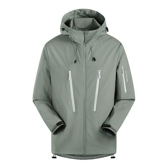 Herren Dreilagige atmungsaktive Hardshell-Outdoorjacke mit Kapuze und verschweißten Nähten Shop Nory
