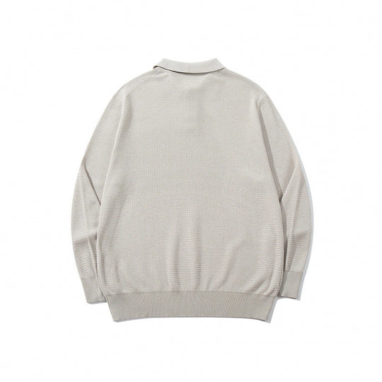 Unisex Boxy-Feinstrick-Poloshirt mit Henley-Knopfleiste, Rippbündchen und Raglanärmeln Shop Nory