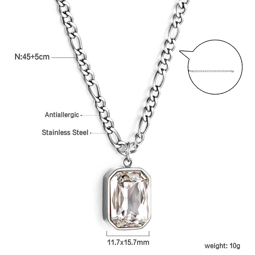Damen Halskette mit grünem Edelsteinanhänger aus goldplattiertem Edelstahl Shop Nory