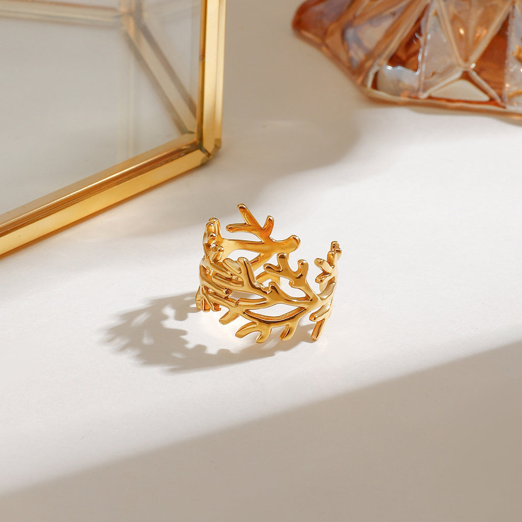 Damen Offener Ring im Korallen-Stil Shop Nory