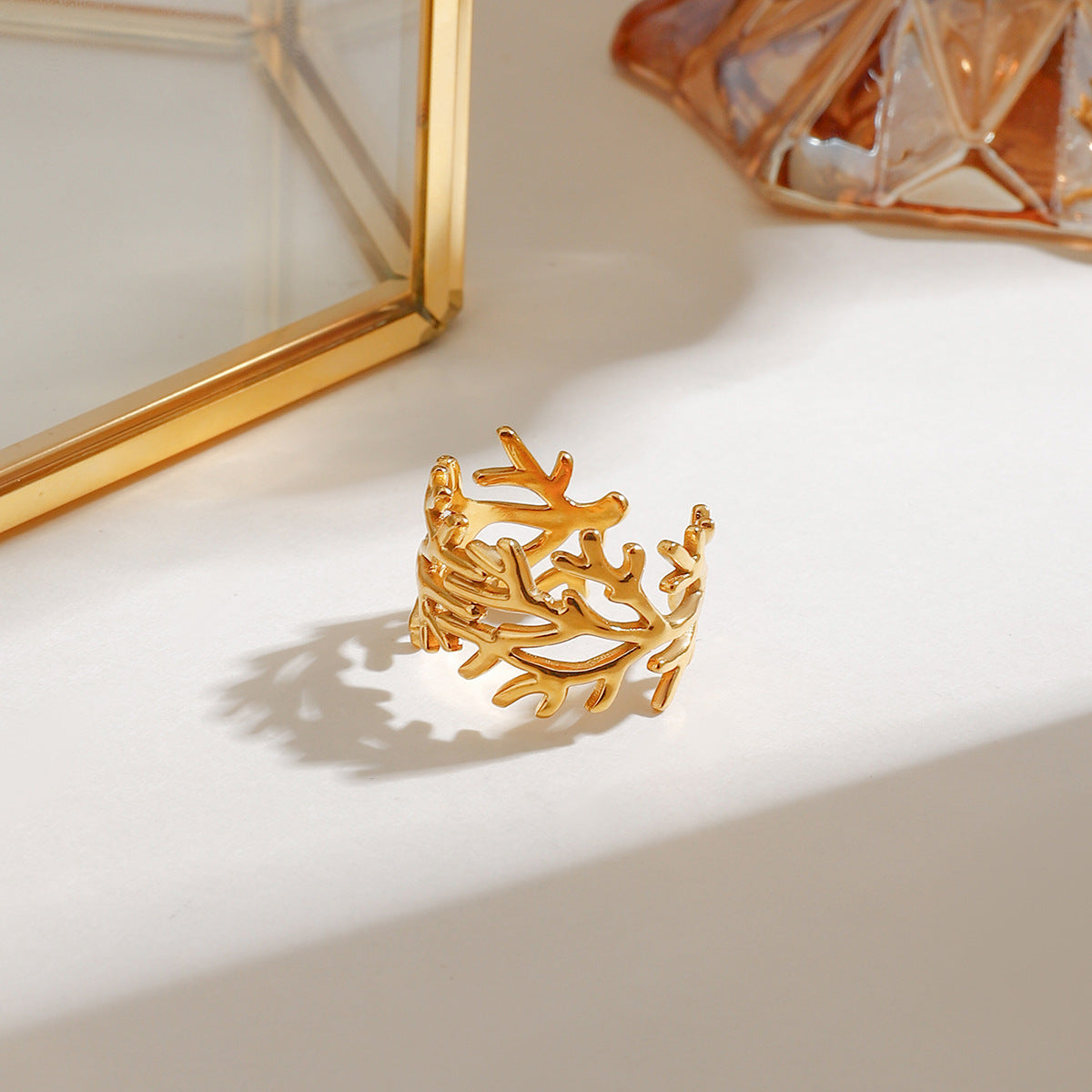 Damen Offener Ring im Korallen-Stil Shop Nory