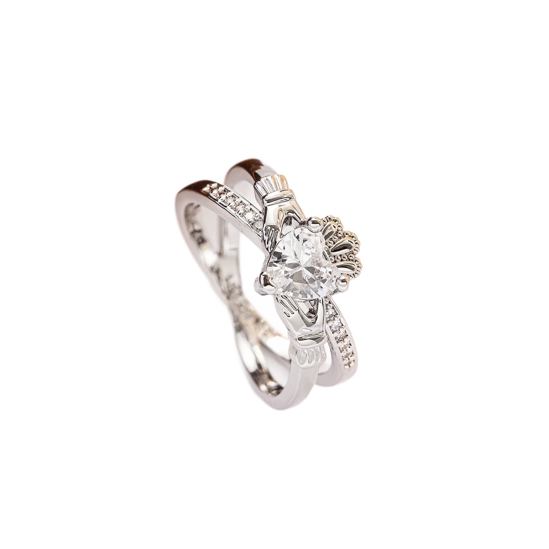 Damen herzförmiger und eleganter Ring mit Zirkonia Shop Nory