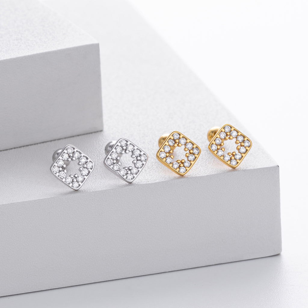 Damen Ohrstecker aus hochwertigem 925 Sterling Silber mit funkelnden Zirkon-Akzenten Shop Nory