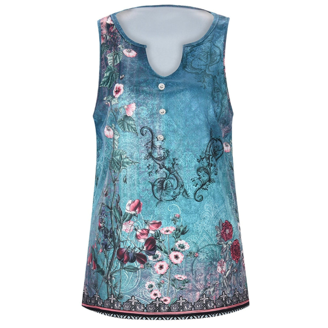 Damen Elegantes ärmelloses Oberteil mit floralen Akzenten
