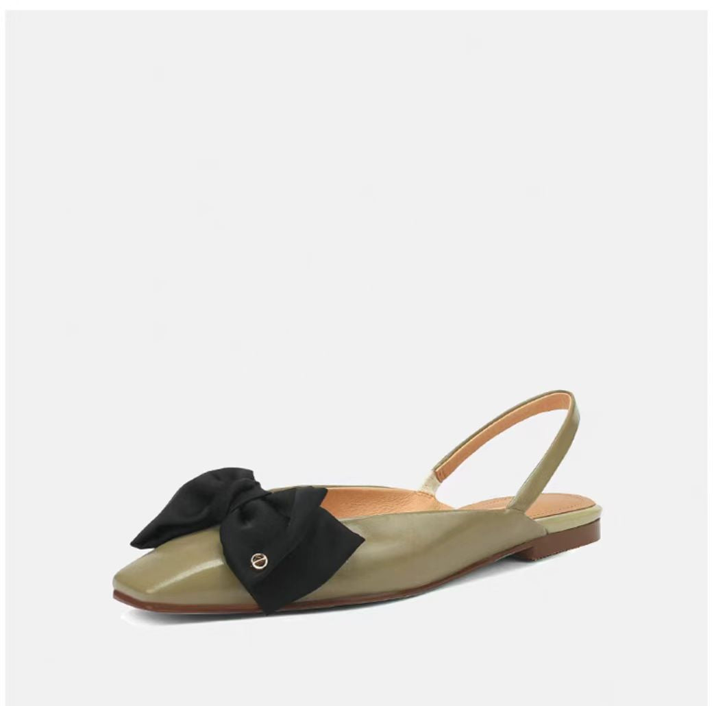 Damen Slingback-Ballerinas mit dekorativem Schleifenakzent Shopnory