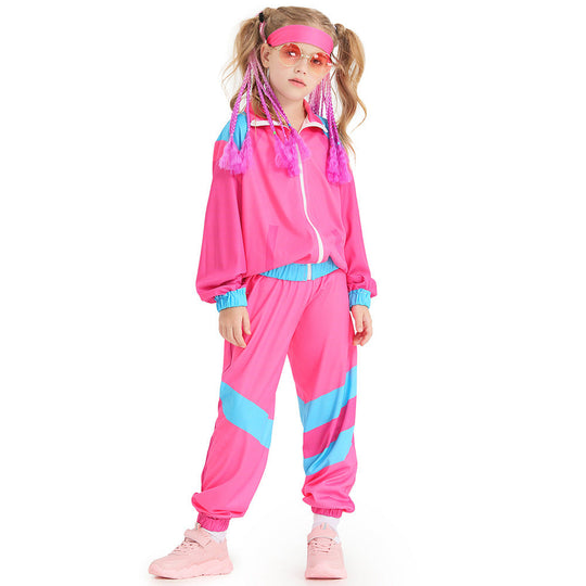 Mädchen Sportanzug mit bunten Akzenten und elastischen Details Shop Nory