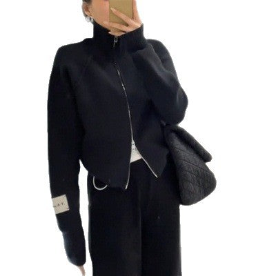 Damen Modischer Strickpullover mit hohem Kragen Shop Nory