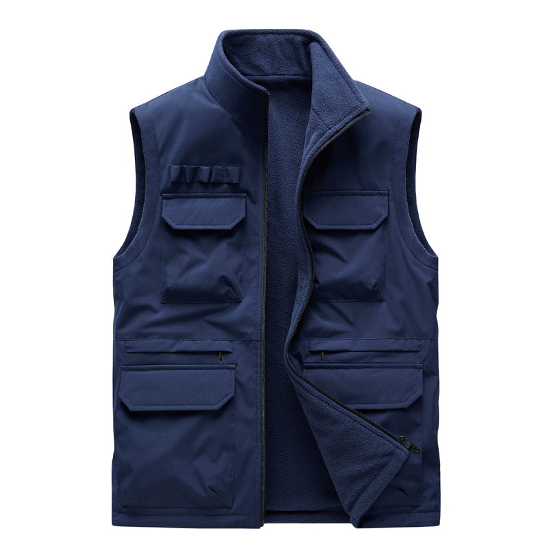 Herren Outdoor-Utilityweste mit acht Multifunktionstaschen, robustem Baumwollmix und Windschutzkragen Shop Nory