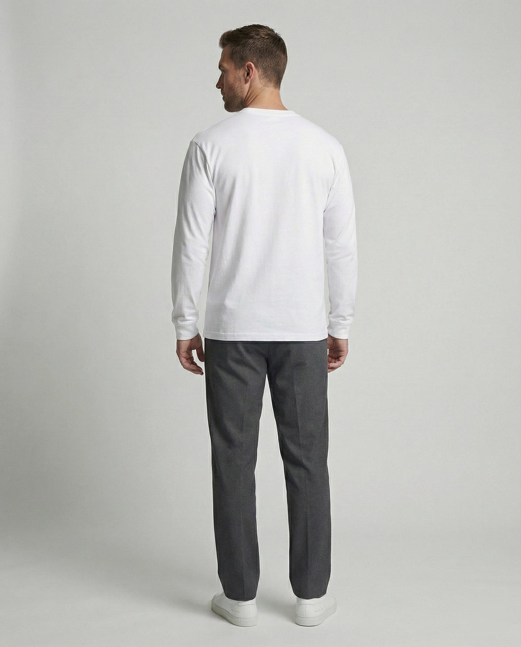 Lässiges Baumwoll Langarmshirt Weiß Oversize T-Shirt für coole Urban Styles
