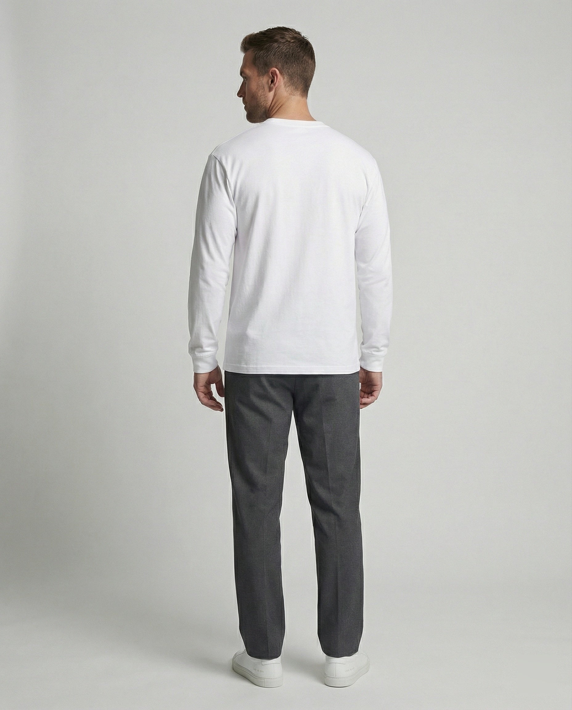 Lässiges Baumwoll Langarmshirt Weiß Oversize T-Shirt für coole Urban Styles