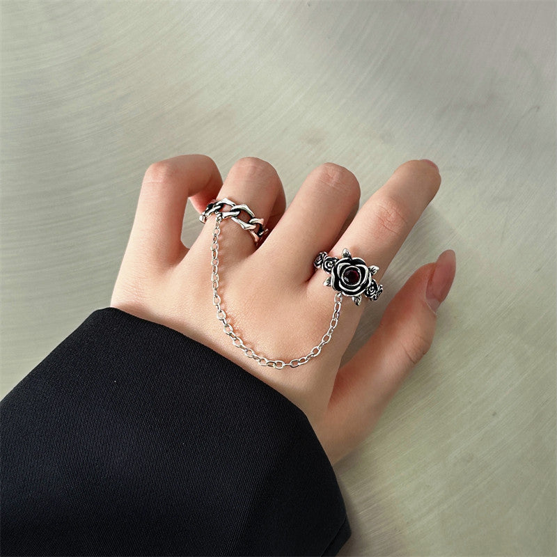 Damen Gothic-Stil Fingerhandschellen mit Rosenmuster Shop Nory
