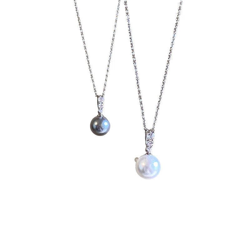 Damen Halskette aus hochwertigem Silber mit elegantem Perlenanhänger Shop Nory