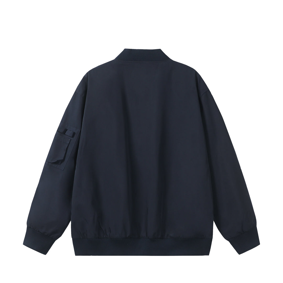 Unisex Kurz geschnittener wattierter Bomberblouson mit Reißverschluss‑Ärmeltasche und Rippbündchen Shop Nory