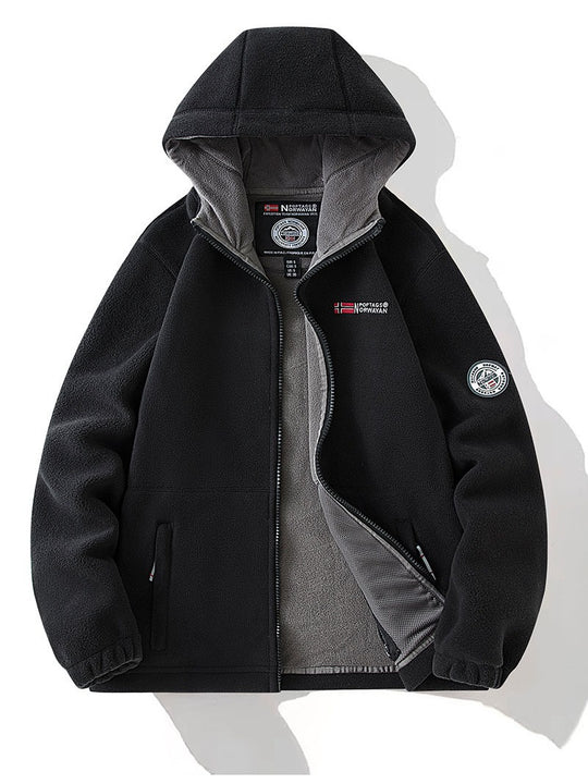 Damen Fleece-Kapuzenjacke mit wärmender Microfleece-Innenseite, durchgehendem Reißverschluss und Utility-Taschen Shop Nory