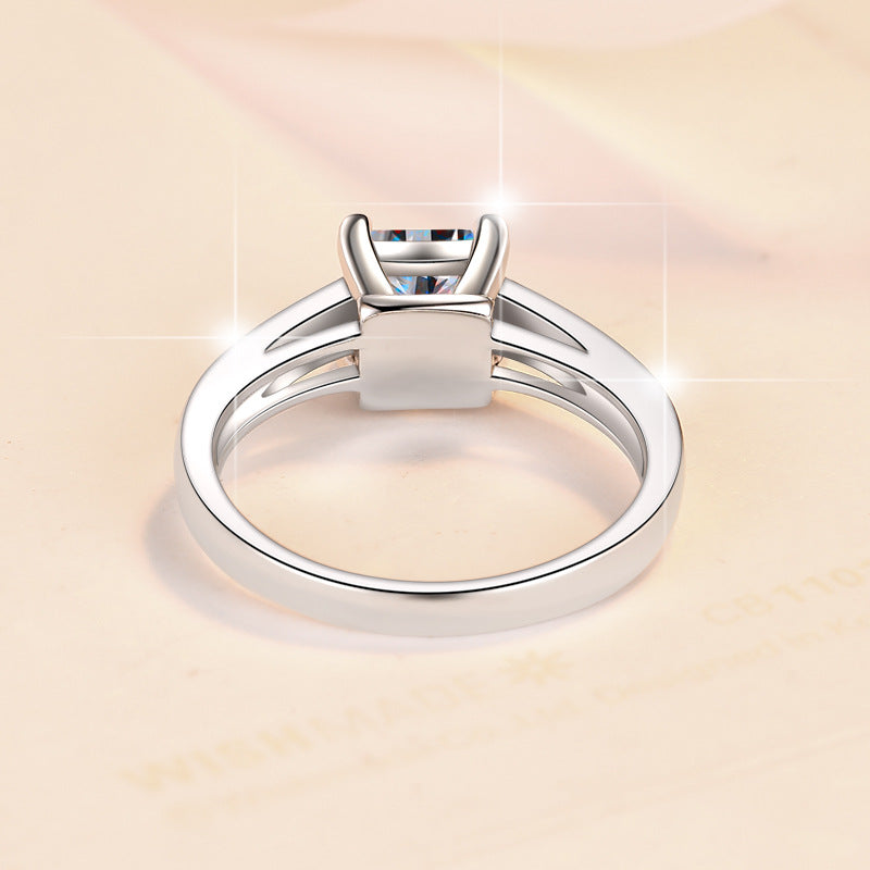 Damen Verlobungsring mit quadratischem Zirkonia und filigraner Fassung Shop Nory