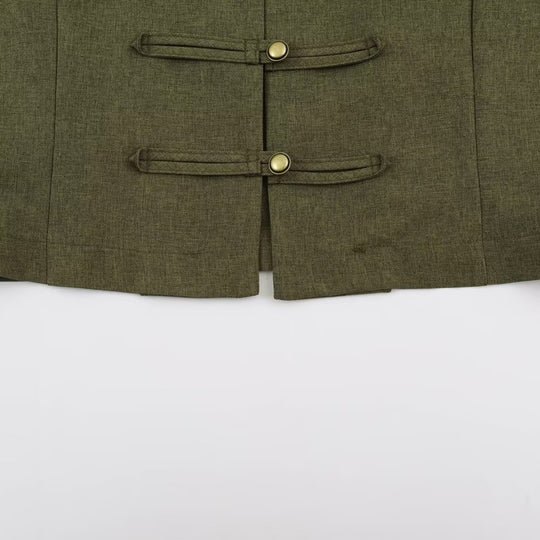 Damen Kurzjacke im Mandarin-Stil mit dekorativen Knebelverschlüssen und taillierter Nahtführung Shop Nory