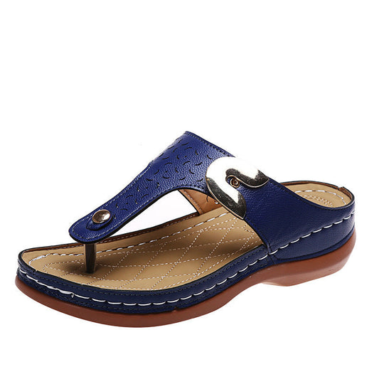 Damen Komfortable Zehentrenner-Sandalen mit modischem Riemen-Design