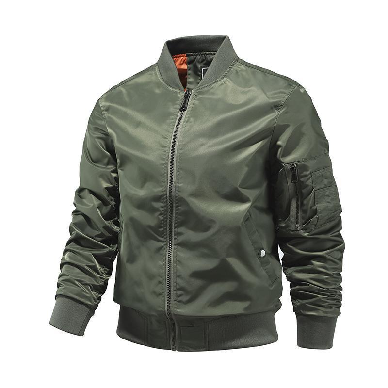 Herren leichte Nylon-Bomberjacke im Aviator-Utility-Stil mit Ärmeltasche Shop Nory