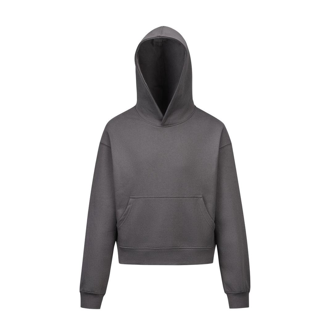 Damen nan kurzgeschnittener Boxy-Kapuzenpullover mit Kängurutasche und geripptem Komfortbund Shop Nory