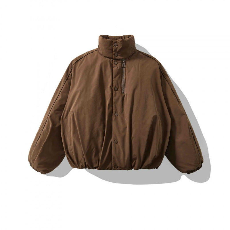 Unisex Weitgeschnittene wattierte Kurzjacke mit hohem Stehkragen und Elastiksäumen Shop Nory