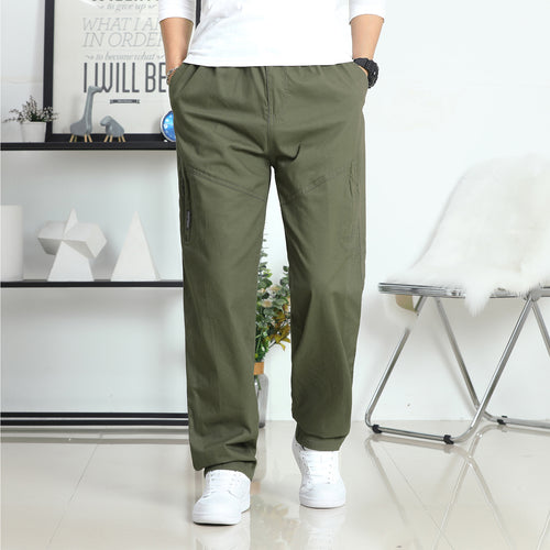 Herren Weite Utility-Cargohose mit elastischem Bund, seitlicher Reißverschlusstasche & vorgeformten Knieeinsätzen Shop Nory