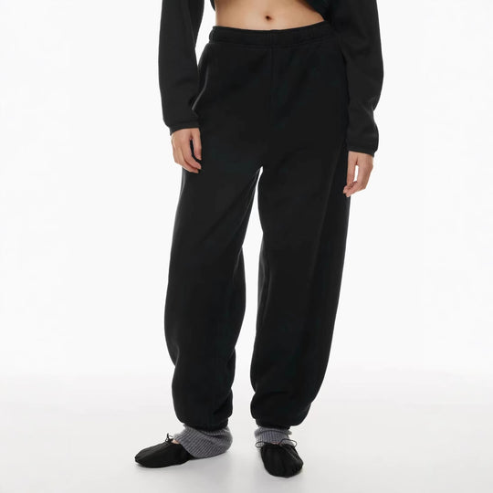 Damen nan gebürstete Relax-Jogginghose mit extra weitem Bein und elastischem Rippabschluss Shop Nory