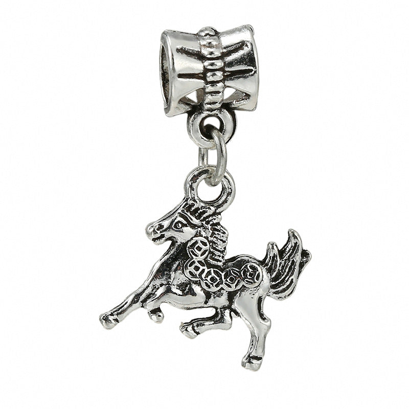 Facettierter Kristall-Charme Perlenanhänger Für Charm-Armband mit Zirkonia-Einfassung