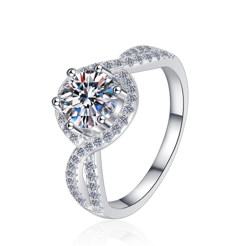 Damenring mit elegantem doppeltem Design und gediegenem Zirkonia-Besatz Shop Nory