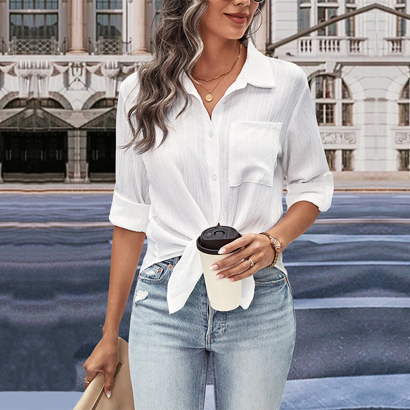 Damen Bluse mit Knoten