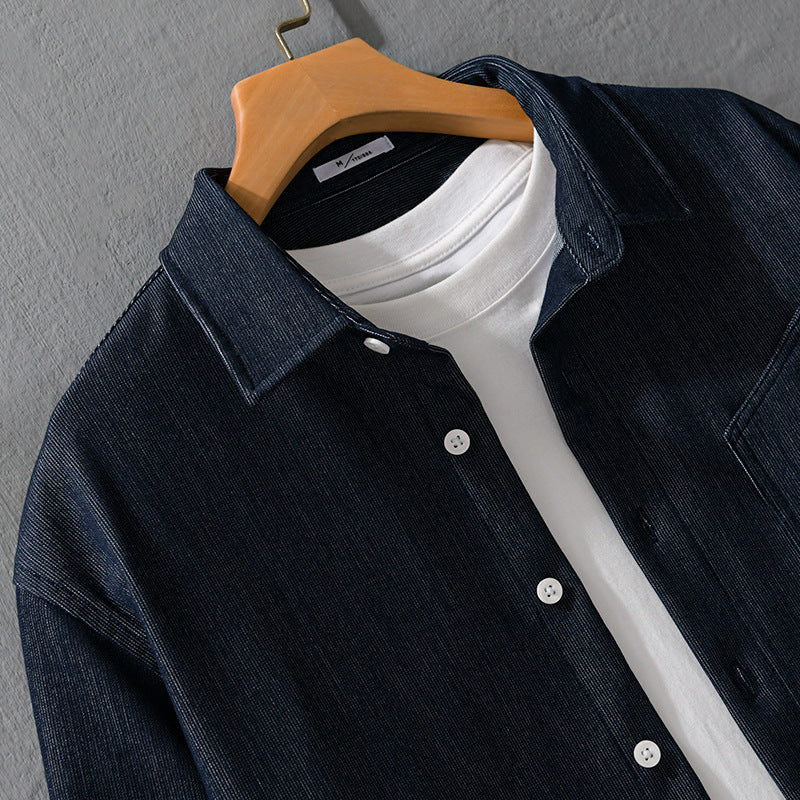Herren Denim-Overshirt im Hemdjackenstil mit Brusttasche und durchgehender Knopfleiste Shop Nory