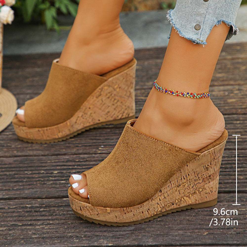 Damen Clogs mit elegantem Kork-Wedge-Design