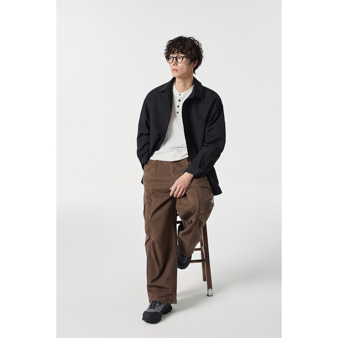 Unisex Kariertes Overshirt im Patchwork-Look mit Brusttasche Shop Nory