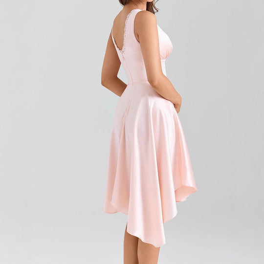Damen Elegantes Hochzeitskleid mit Rüschen und asymmetrischem Saum