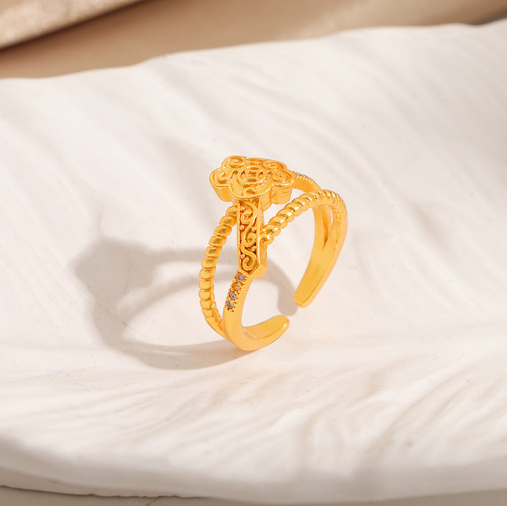 Damen Eleganter Durchbrochen-Ring Shop Nory