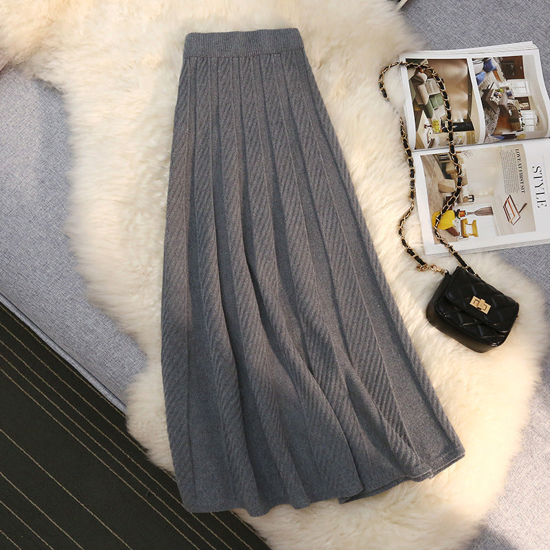 Damen Plissierter Maxirock mit hohem Bund Shop Nory