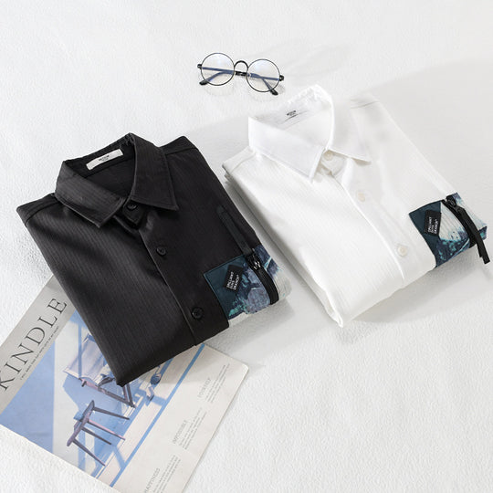 Herren Leichtes Hemdjacke-Overshirt mit kontrastierter Reißverschluss-Brusttasche und Relaxed-Fit Shop Nory