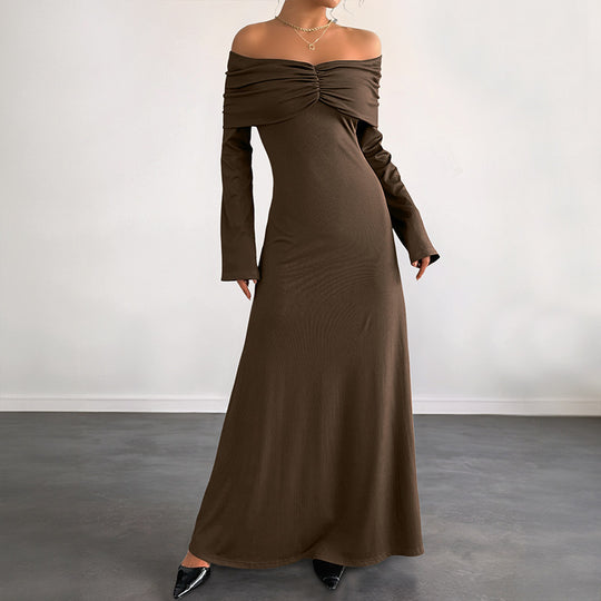 Damen Elegantes Off-Shoulder Maxikleid Shop Nory