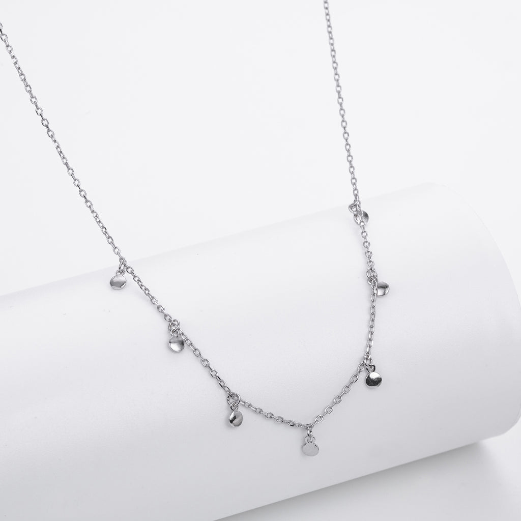 Damen Halskette mit zarten, hängenden Anhängern aus hochwertigem 925 Sterling Silber Shop Nory