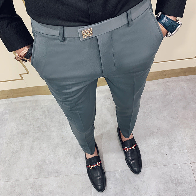 Herren moderne tapered Anzughose mit Bügelfalte, Stretchkomfort und verdecktem Hakenverschluss Shop Nory