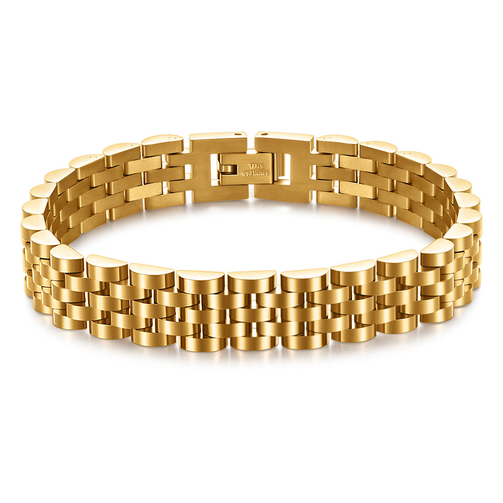 Herren Armband aus hochwertigem Edelstahl mit modernem Gliederdesign Shop Nory