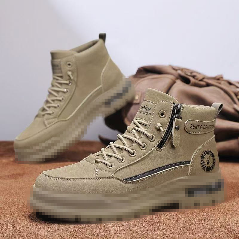 Herren knöchelhohe Sneaker-Boots aus Veloursleder mit Reißverschluss und profilierter Gummisohle Shop Nory