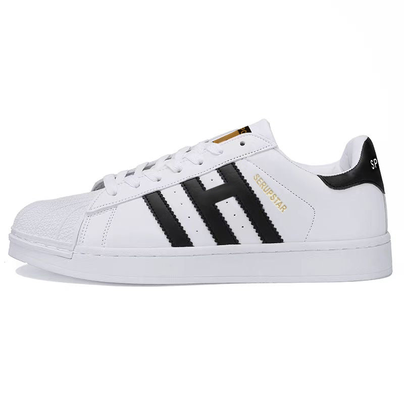 Damen Sportliche Freizeit Sneakers mit Lederoberfläche und rutschfester Sohle
