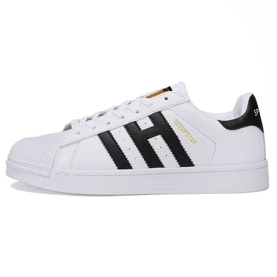 Damen Sportliche Freizeit Sneakers mit Lederoberfläche und rutschfester Sohle