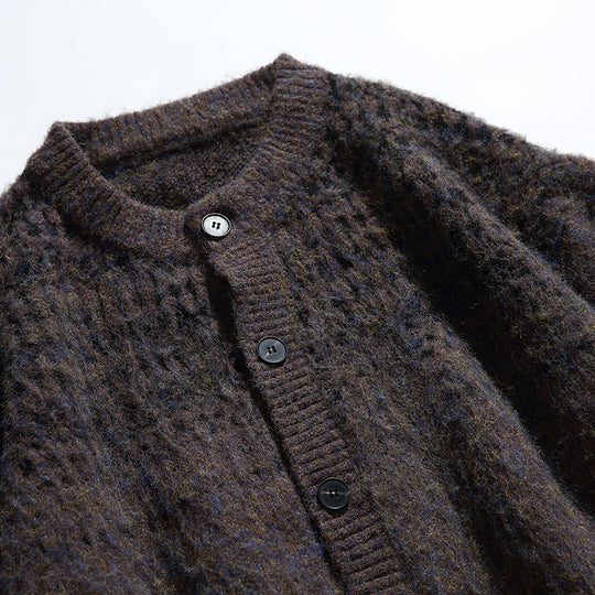 Damen Grobgestrickte Oversize-Cardigan mit Mohair-Optik und Rundhalsausschnitt Shop Nory