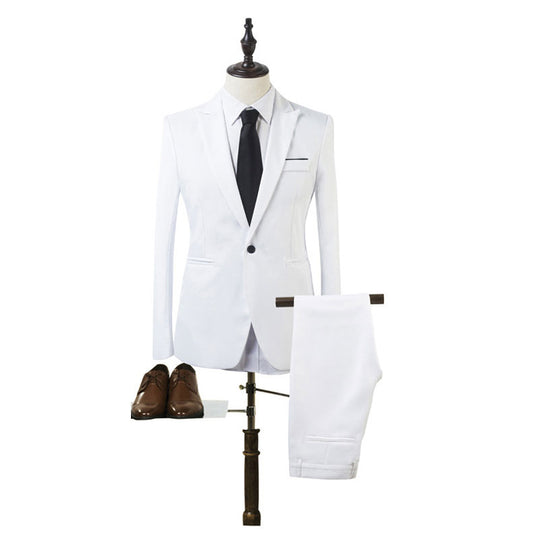 Herren Tailliertes Ein-Knopf-Anzugsset im Slim‑Fit mit schmaler Anzughose Shop Nory